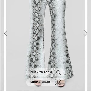 Fashion Nova snake print flare pants